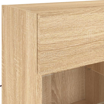 vidaXL TV Wall Cabinet with LED Lights Sonoma Oak 78,5x30x60,5 cm