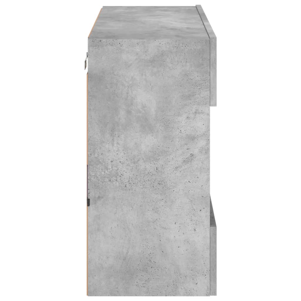 vidaXL TV Wall Cabinet with LED Lights Concrete Grey 78,5x30x60,5 cm