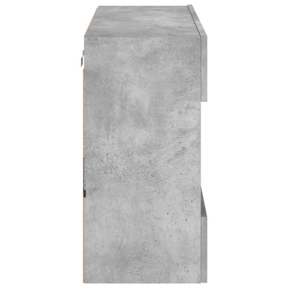 vidaXL TV Wall Cabinet with LED Lights Concrete Grey 78,5x30x60,5 cm