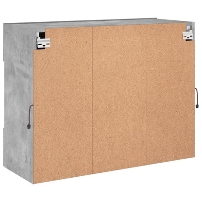 vidaXL TV Wall Cabinet with LED Lights Concrete Grey 78,5x30x60,5 cm