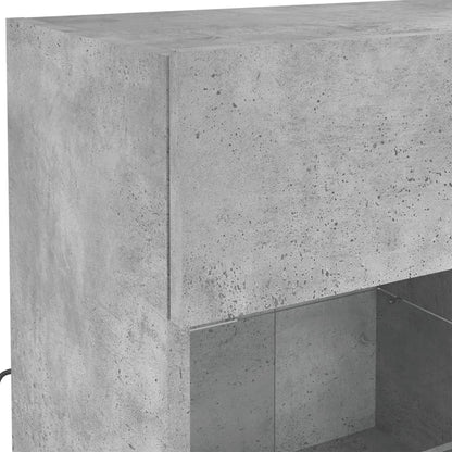 vidaXL TV Wall Cabinet with LED Lights Concrete Grey 78,5x30x60,5 cm