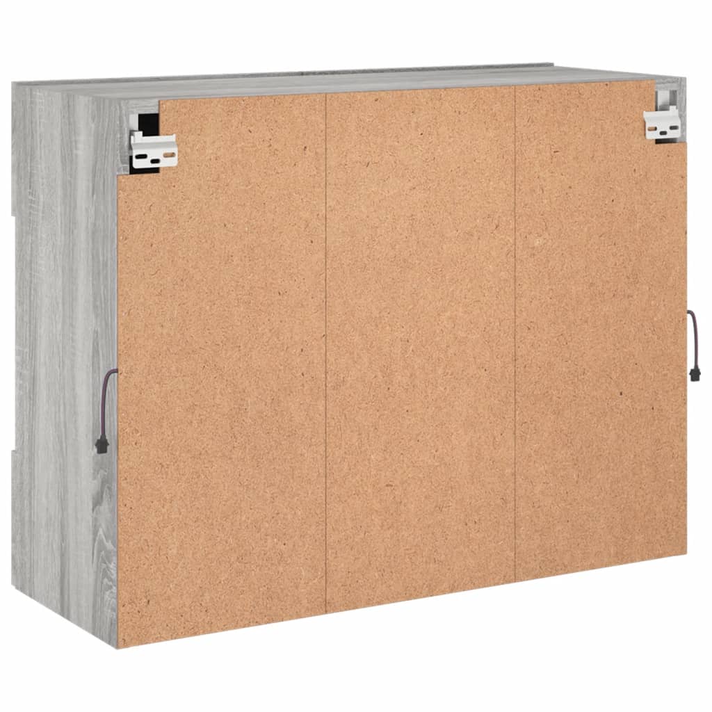 vidaXL TV Wall Cabinet with LED Lights Grey Sonoma 78,5x30x60,5 cm