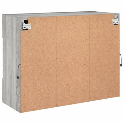vidaXL TV Wall Cabinet with LED Lights Grey Sonoma 78,5x30x60,5 cm