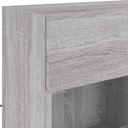 vidaXL TV Wall Cabinet with LED Lights Grey Sonoma 78,5x30x60,5 cm