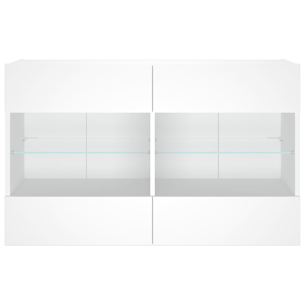 vidaXL TV Wall Cabinet with LED Lights White 98,5x30x60,5 cm