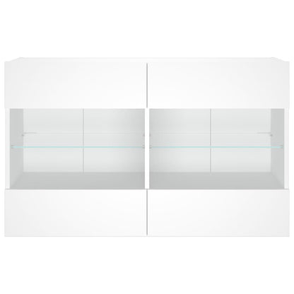 vidaXL TV Wall Cabinet with LED Lights White 98,5x30x60,5 cm