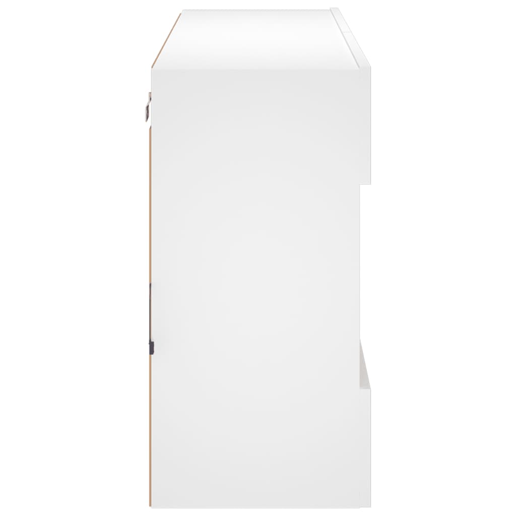 vidaXL TV Wall Cabinet with LED Lights White 98,5x30x60,5 cm