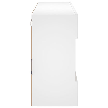vidaXL TV Wall Cabinet with LED Lights White 98,5x30x60,5 cm