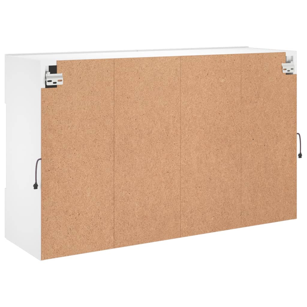 vidaXL TV Wall Cabinet with LED Lights White 98,5x30x60,5 cm