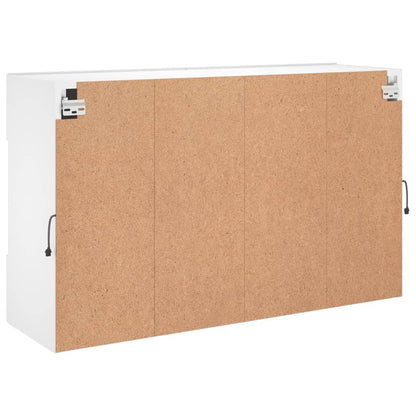 vidaXL TV Wall Cabinet with LED Lights White 98,5x30x60,5 cm