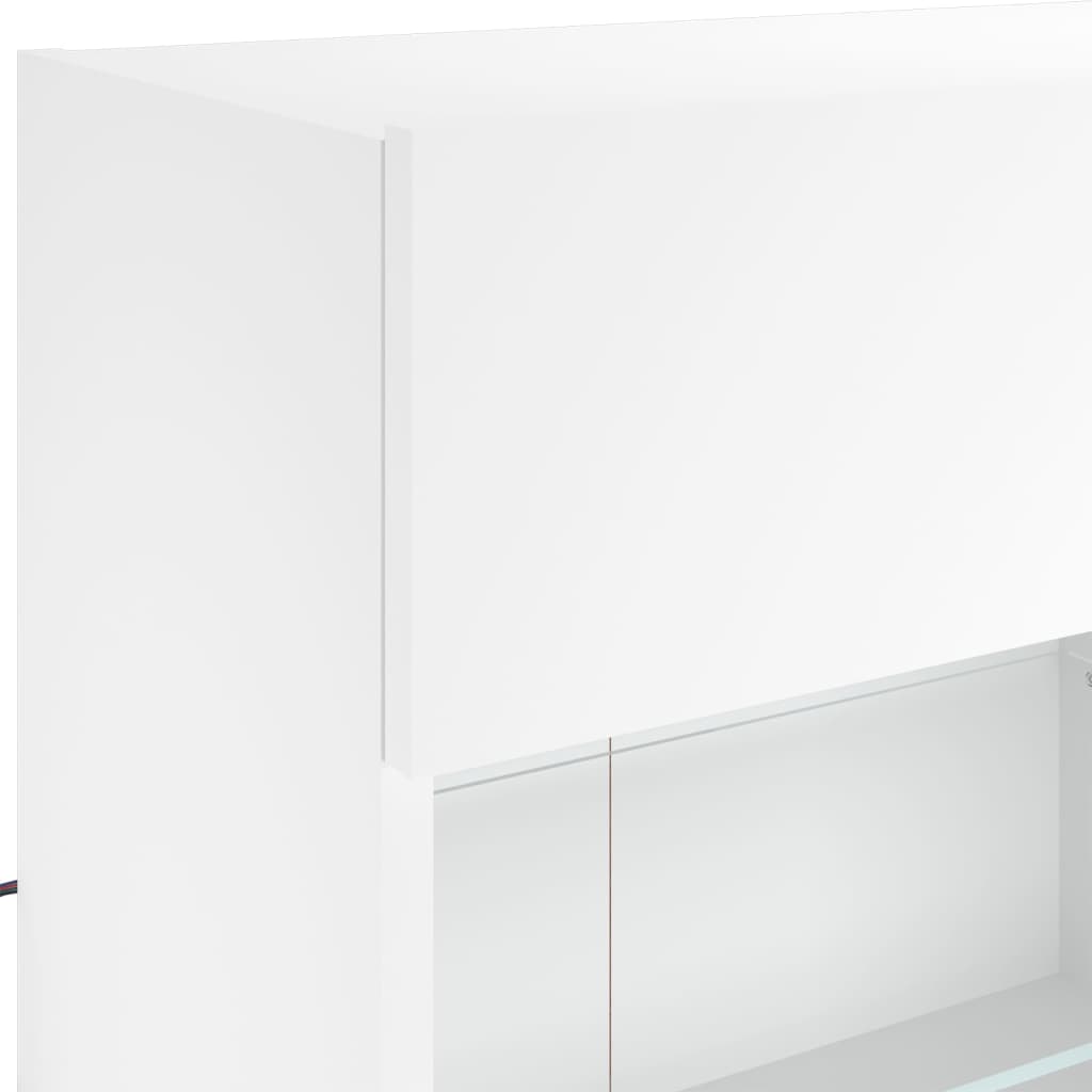 vidaXL TV Wall Cabinet with LED Lights White 98,5x30x60,5 cm
