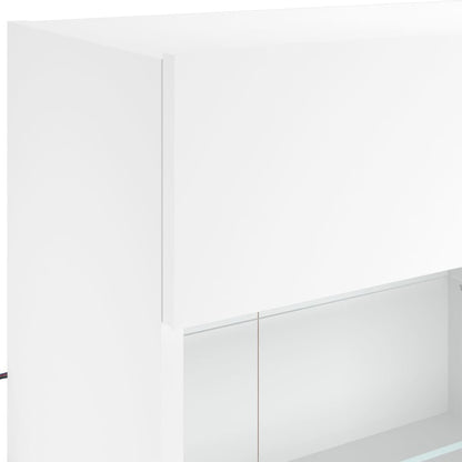 vidaXL TV Wall Cabinet with LED Lights White 98,5x30x60,5 cm