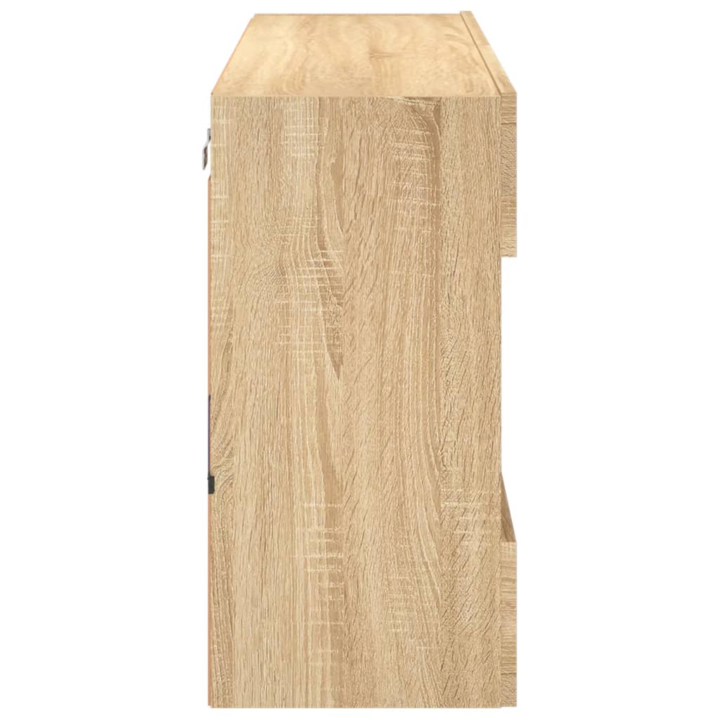 vidaXL TV Wall Cabinet with LED Lights Sonoma Oak 98.5x30x60.5 cm