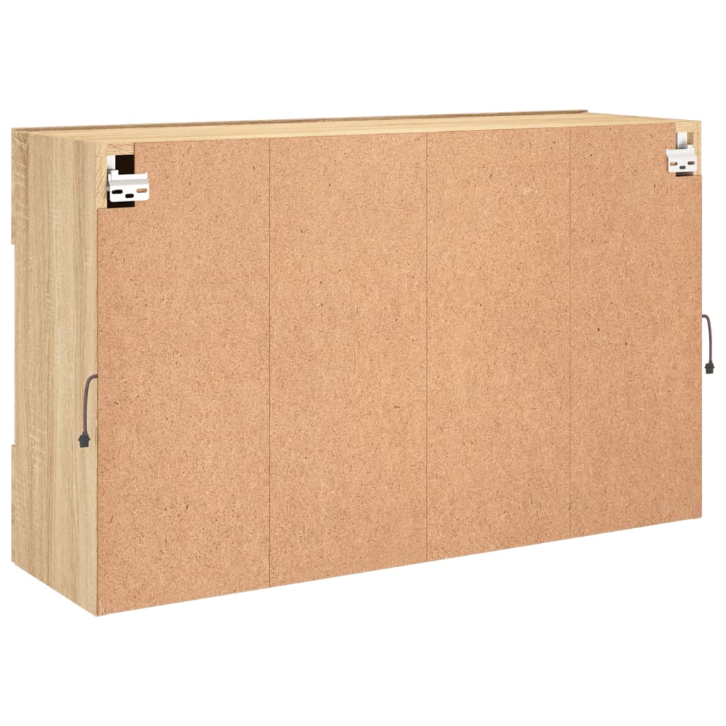 vidaXL TV Wall Cabinet with LED Lights Sonoma Oak 98.5x30x60.5 cm