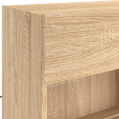 vidaXL TV Wall Cabinet with LED Lights Sonoma Oak 98,5x30x60,5 cm