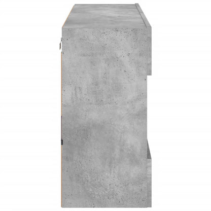vidaXL TV Wall Cabinet with LED Lights Concrete Grey 98,5x30x60,5 cm