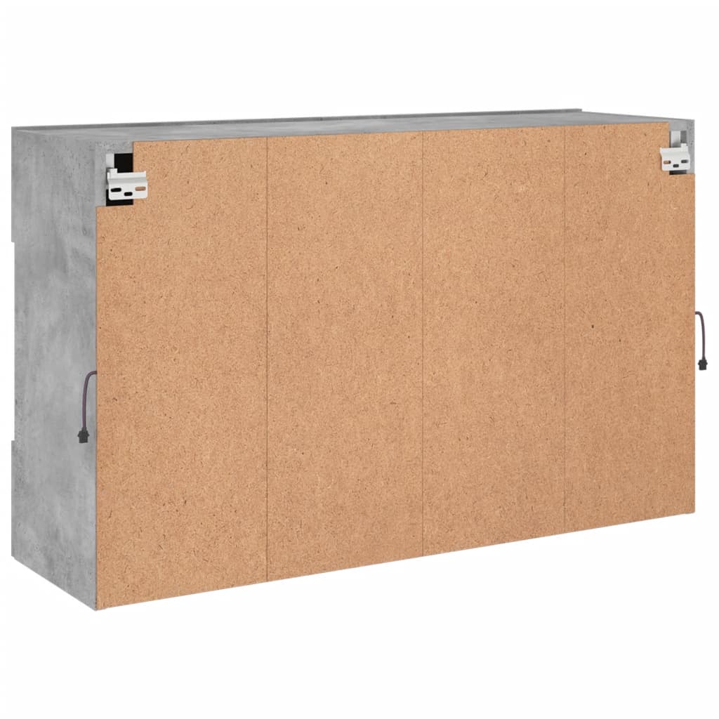vidaXL TV Wall Cabinet with LED Lights Concrete Grey 98,5x30x60,5 cm