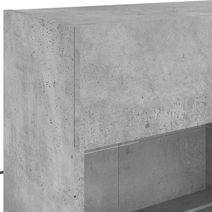 vidaXL TV Wall Cabinet with LED Lights Concrete Grey 98,5x30x60,5 cm