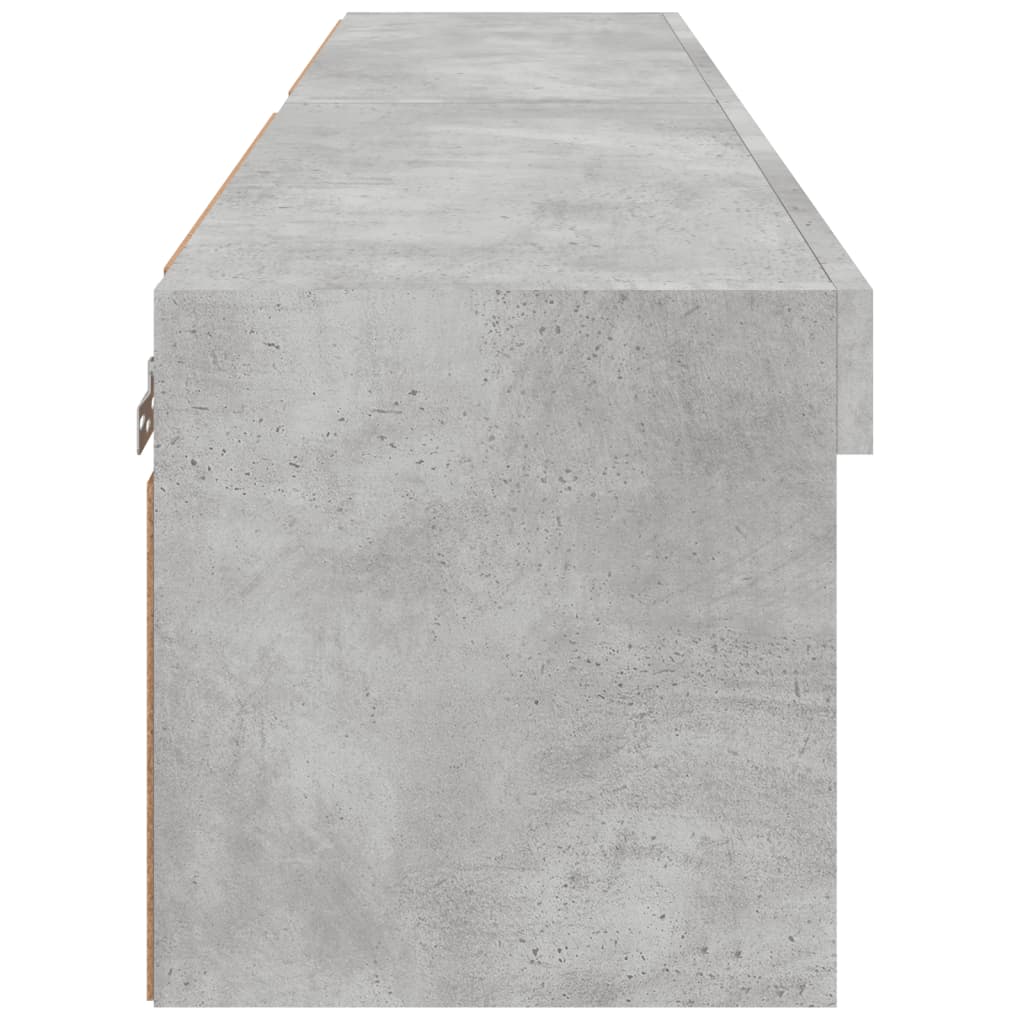 vidaXL TV Cabinets with LED Lights 2 pcs Concrete Grey 60x30x30 cm