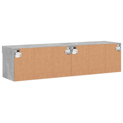 vidaXL TV Cabinets with LED Lights 2 pcs Concrete Grey 60x30x30 cm