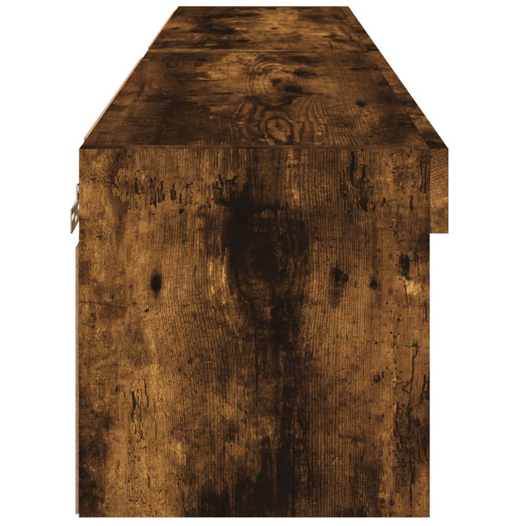 vidaXL TV Cabinets with LED Lights 2 pcs Smoked Oak 60x30x30 cm
