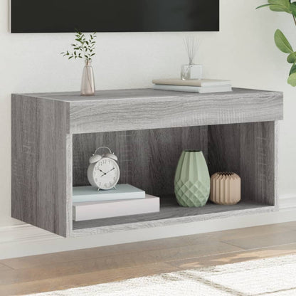 vidaXL TV Cabinet with LED Lights Grey Sonoma 60x30x30 cm