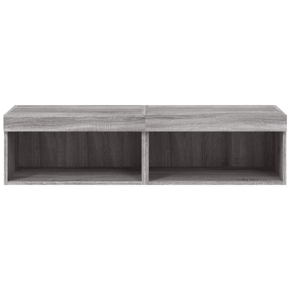 vidaXL TV Cabinets with LED Lights 2 pcs Grey Sonoma 60x30x30 cm