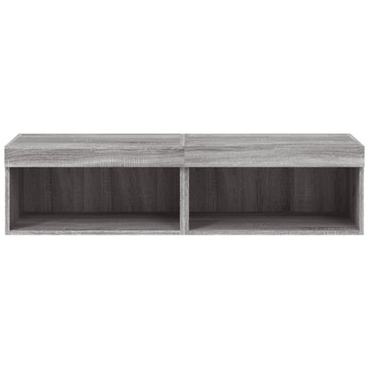 vidaXL TV Cabinets with LED Lights 2 pcs Grey Sonoma 60x30x30 cm