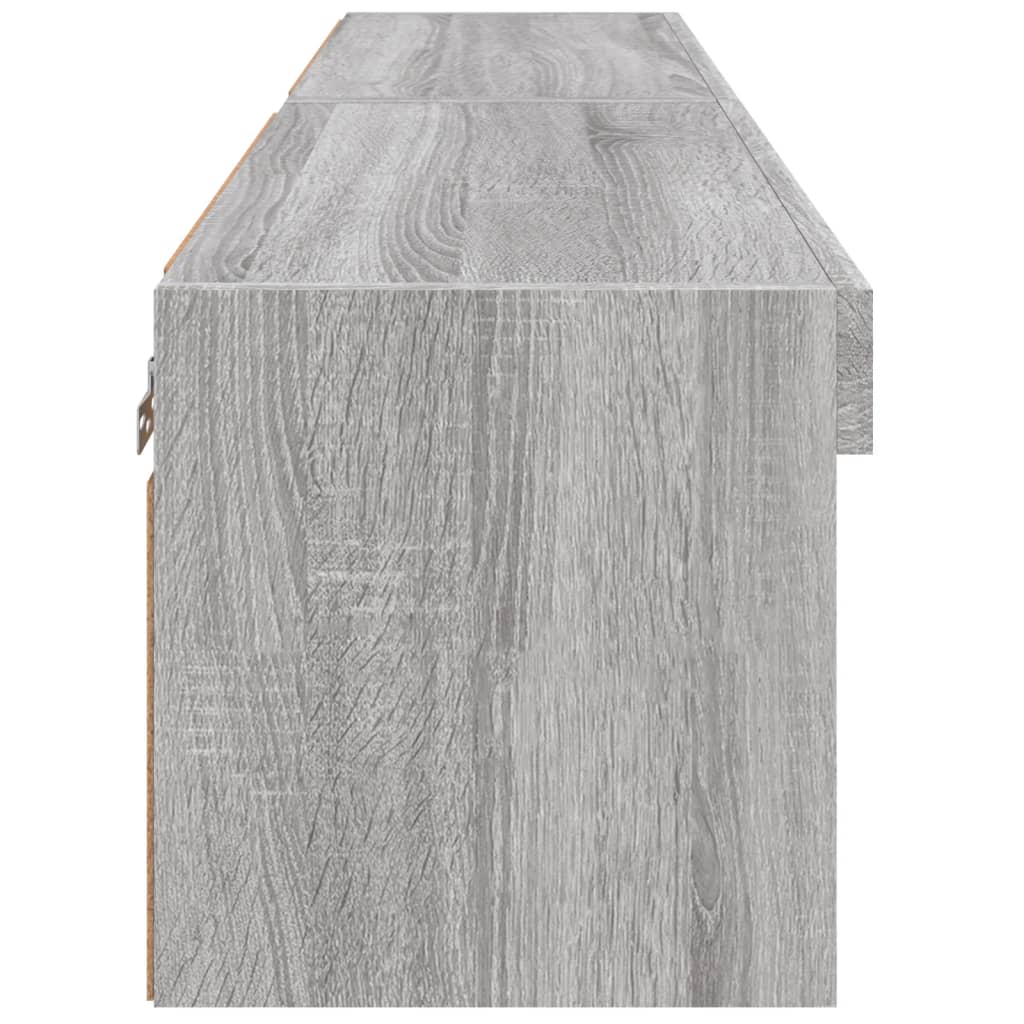 vidaXL TV Cabinets with LED Lights 2 pcs Grey Sonoma 60x30x30 cm