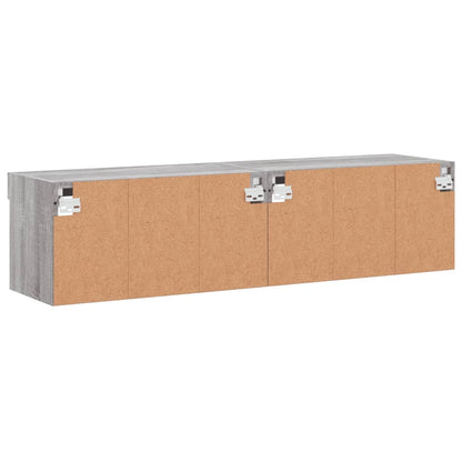 vidaXL TV Cabinets with LED Lights 2 pcs Grey Sonoma 60x30x30 cm