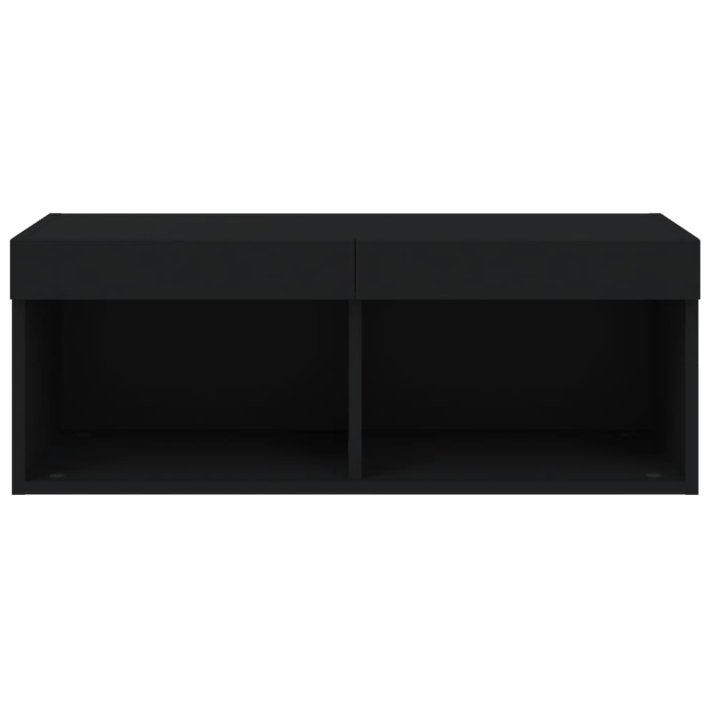 vidaXL TV Cabinet with LED Lights Black 80x30x30 cm