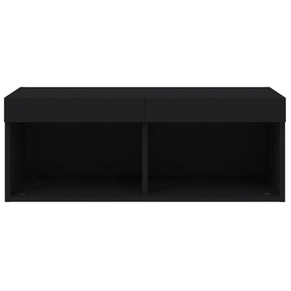 vidaXL TV Cabinet with LED Lights Black 80x30x30 cm