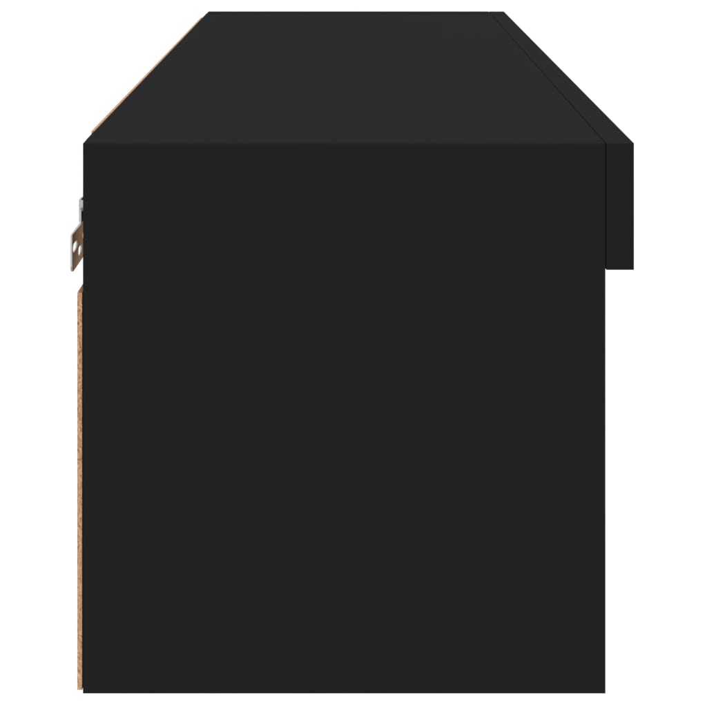 vidaXL TV Cabinet with LED Lights Black 80x30x30 cm