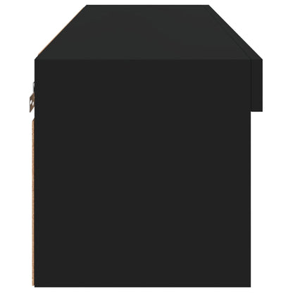 vidaXL TV Cabinet with LED Lights Black 80x30x30 cm