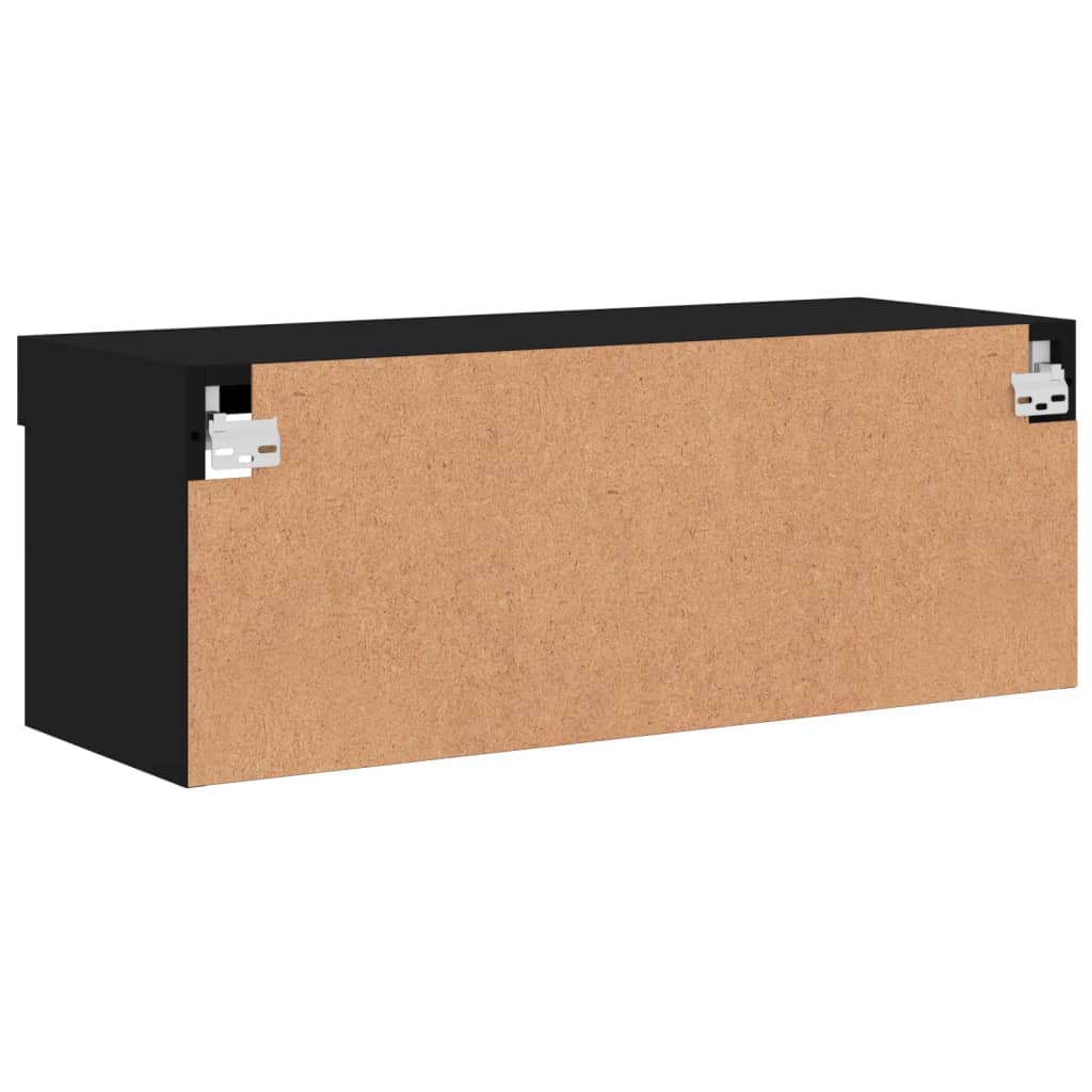 vidaXL TV Cabinet with LED Lights Black 80x30x30 cm