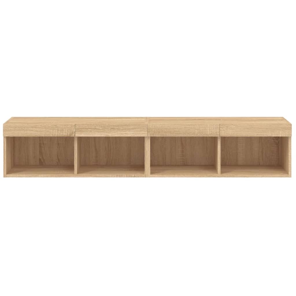 vidaXL TV Cabinets with LED Lights 2 pcs Sonoma Oak 80x30x30 cm