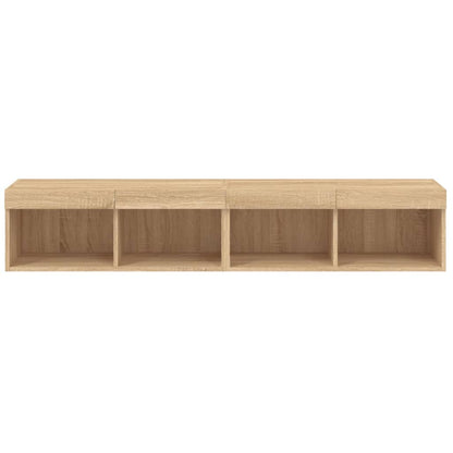 vidaXL TV Cabinets with LED Lights 2 pcs Sonoma Oak 80x30x30 cm
