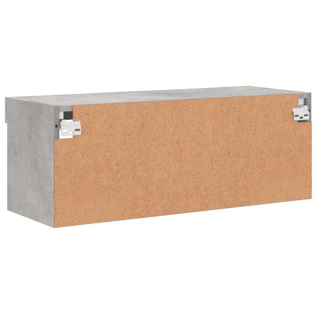 vidaXL TV Cabinet with LED Lights Concrete Grey 80x30x30 cm