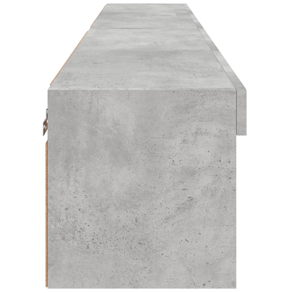 vidaXL TV Cabinets with LED Lights 2 pcs Concrete Grey 80x30x30 cm
