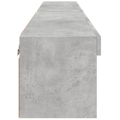 vidaXL TV Cabinets with LED Lights 2 pcs Concrete Grey 80x30x30 cm