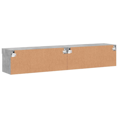 vidaXL TV Cabinets with LED Lights 2 pcs Concrete Grey 80x30x30 cm
