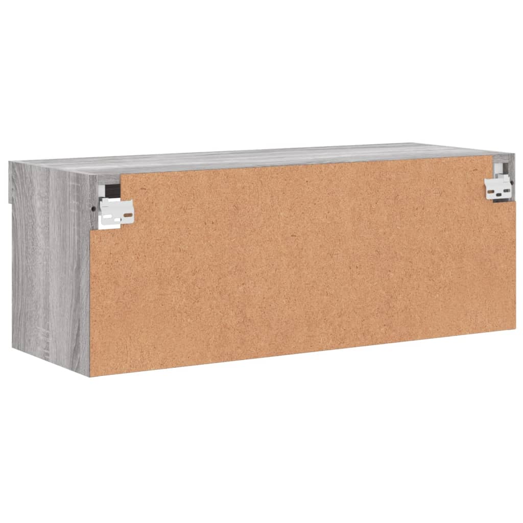 vidaXL TV Cabinet with LED Lights Grey Sonoma 80x30x30 cm