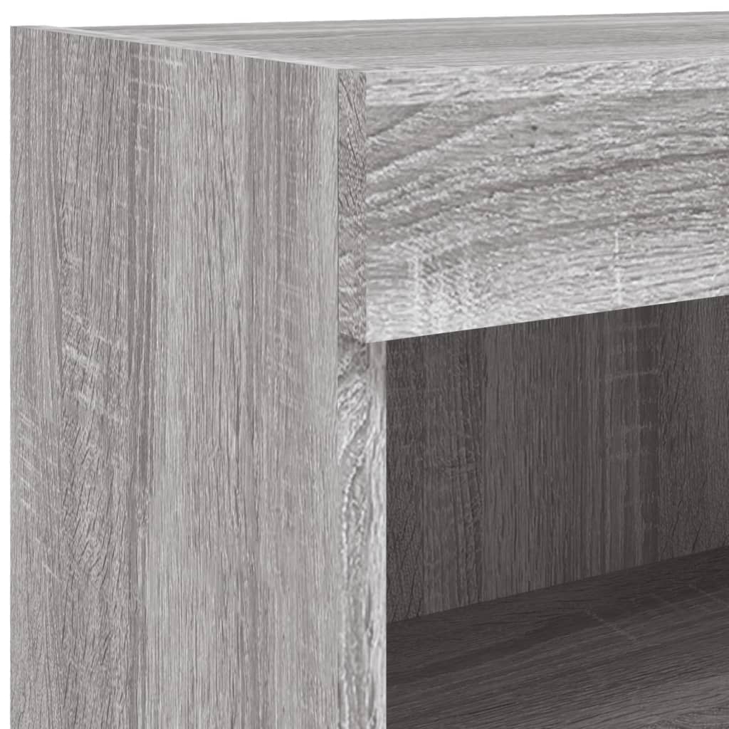 vidaXL TV Cabinet with LED Lights Grey Sonoma 80x30x30 cm