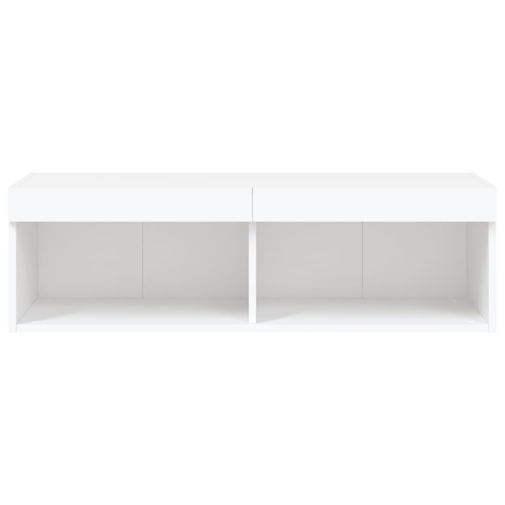vidaXL TV Cabinet with LED Lights White 100x30x30 cm