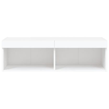 vidaXL TV Cabinet with LED Lights White 100x30x30 cm