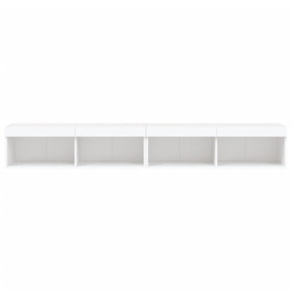 vidaXL TV Cabinets with LED Lights 2 pcs White 100x30x30 cm