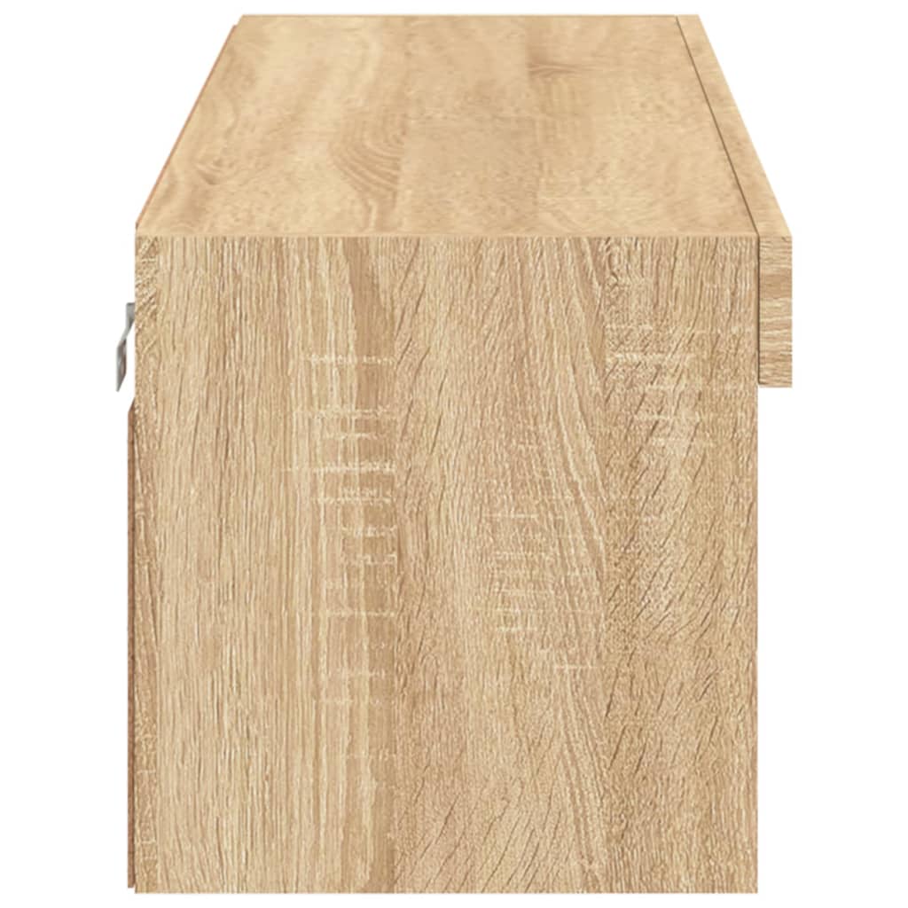 vidaXL TV Cabinet with LED Lights Sonoma Oak 100x30x30 cm