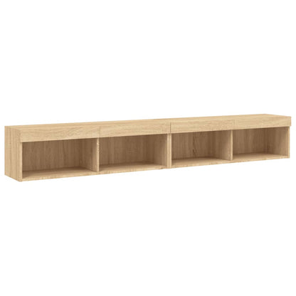 vidaXL TV Cabinets with LED Lights 2 pcs Sonoma Oak 100x30x30 cm