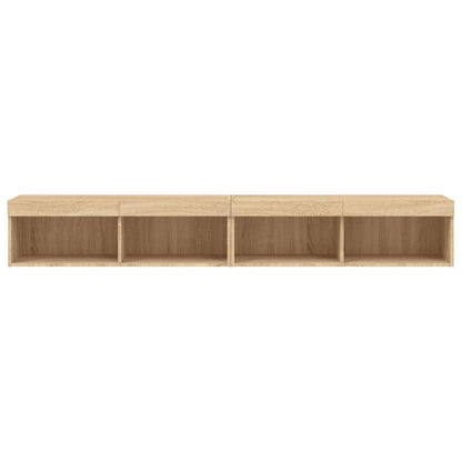 vidaXL TV Cabinets with LED Lights 2 pcs Sonoma Oak 100x30x30 cm