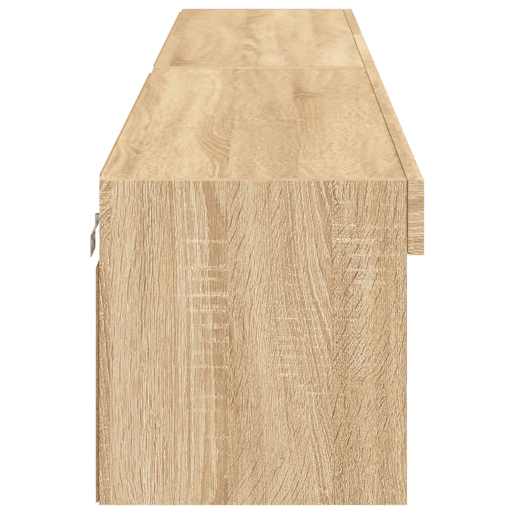 vidaXL TV Cabinets with LED Lights 2 pcs Sonoma Oak 100x30x30 cm